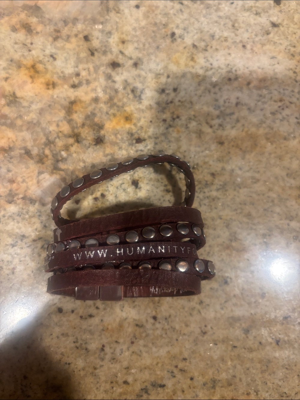 HumanityFor All Brown Studded Wrap Leather Bracelet